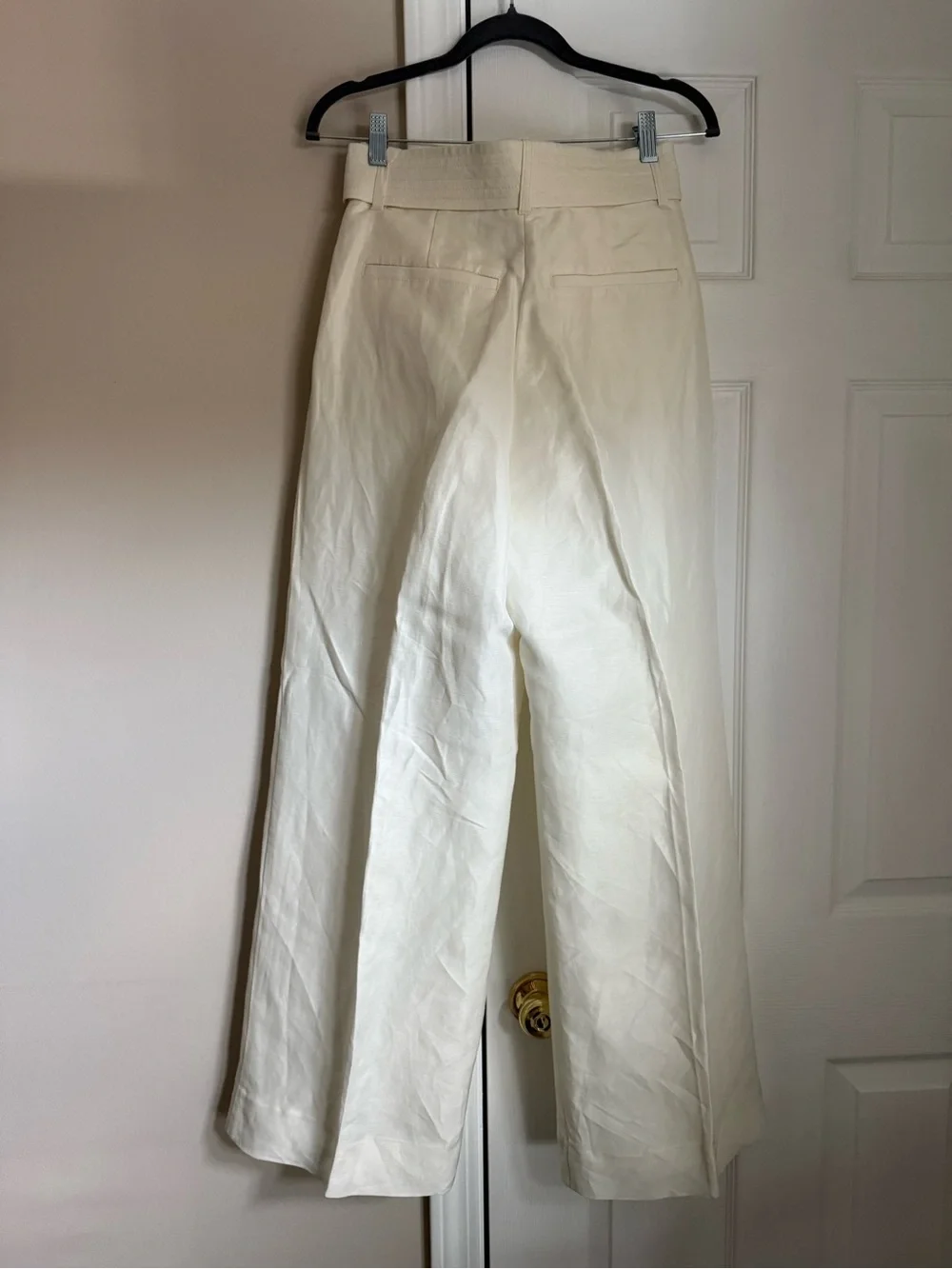 Linen Blend Wide Leg Set in Cream Size Medium NWT